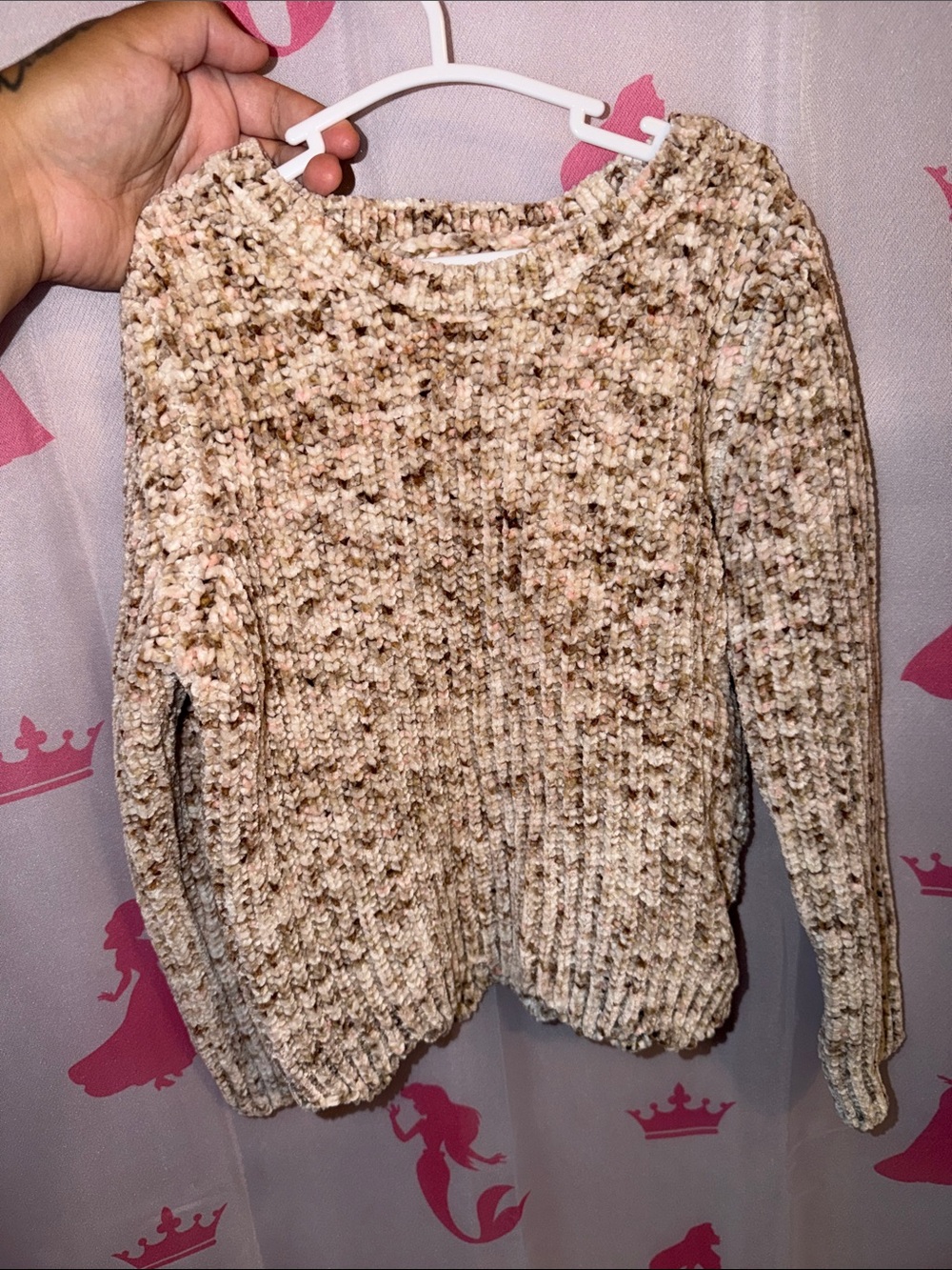 Design History Cream Multi Speckled Crewneck Sweater